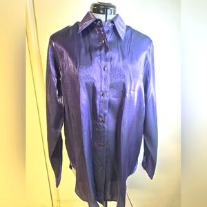 Silk Club Purple Dress Shirt Size Small